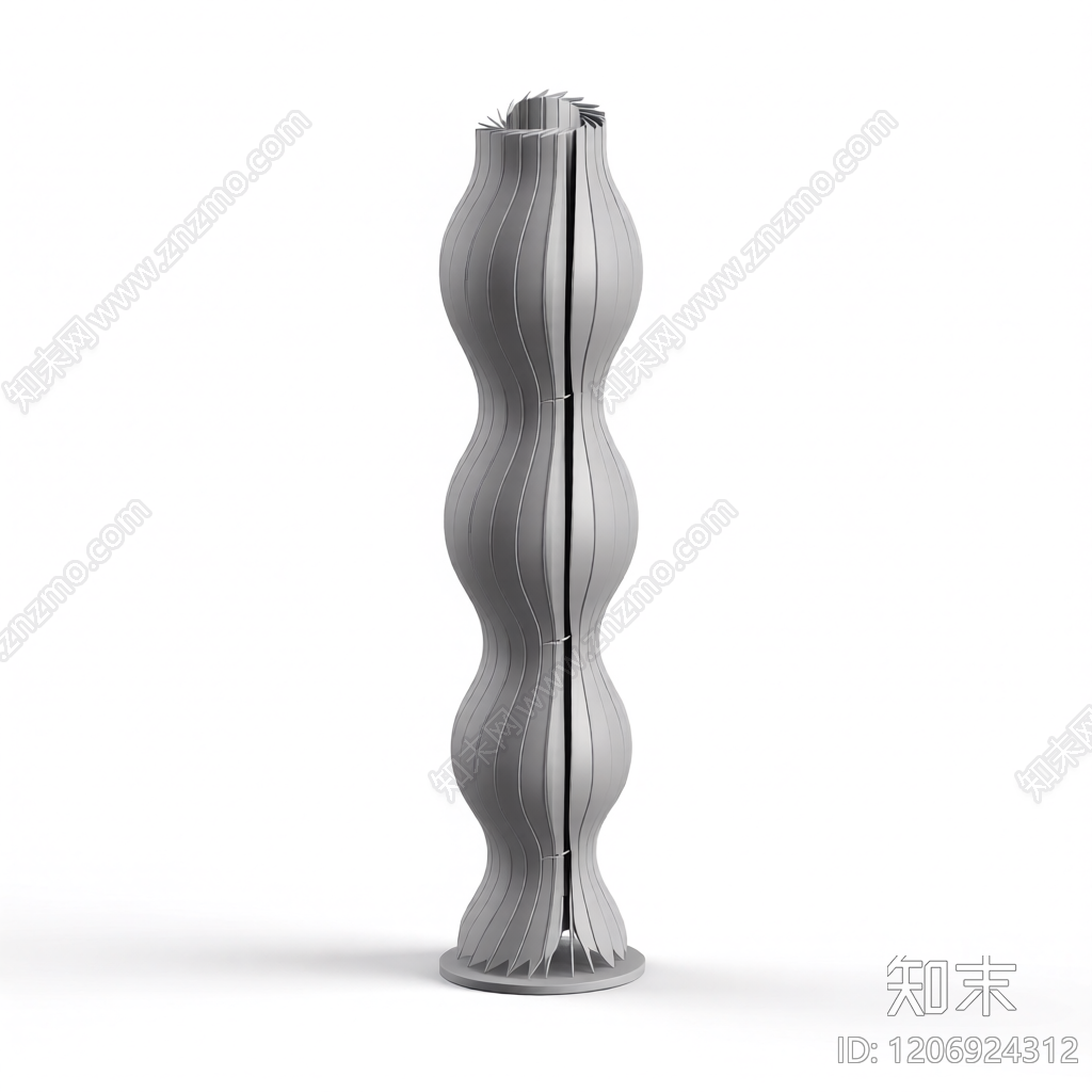 波浪形装饰立柱3D模型下载【ID:1206924312】