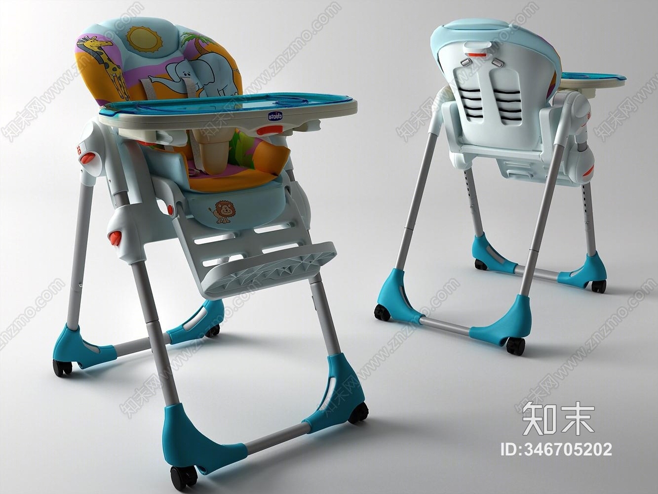 现代儿童椅3D模型下载【ID:346705202】