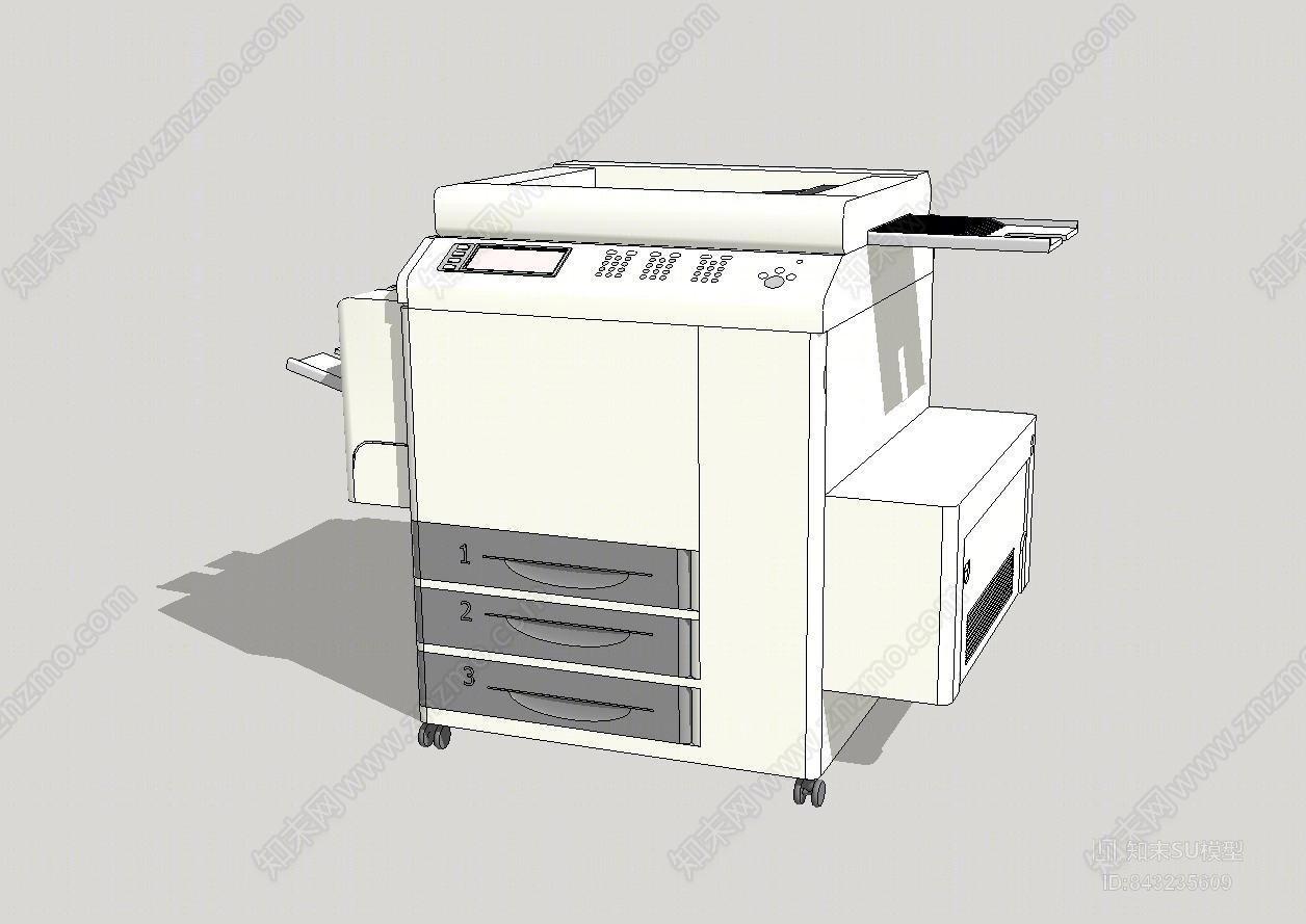 现代打印机SU模型下载【ID:843235609】