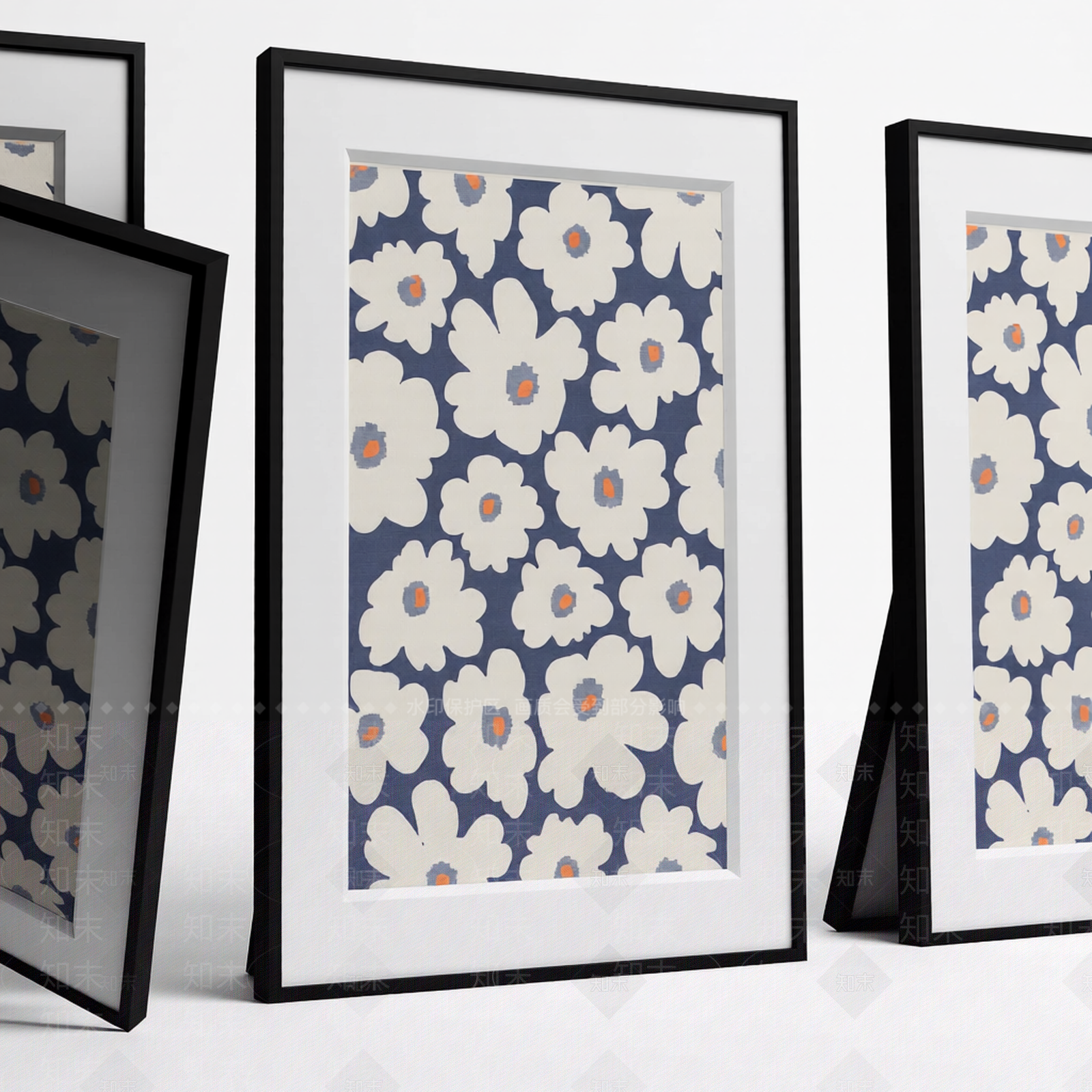 带花卉图案的装饰画框3D模型下载【ID:1206190105】