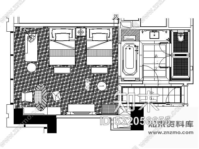 施工图五星豪华酒店B型套房施工图cad施工图下载【ID:532056655】