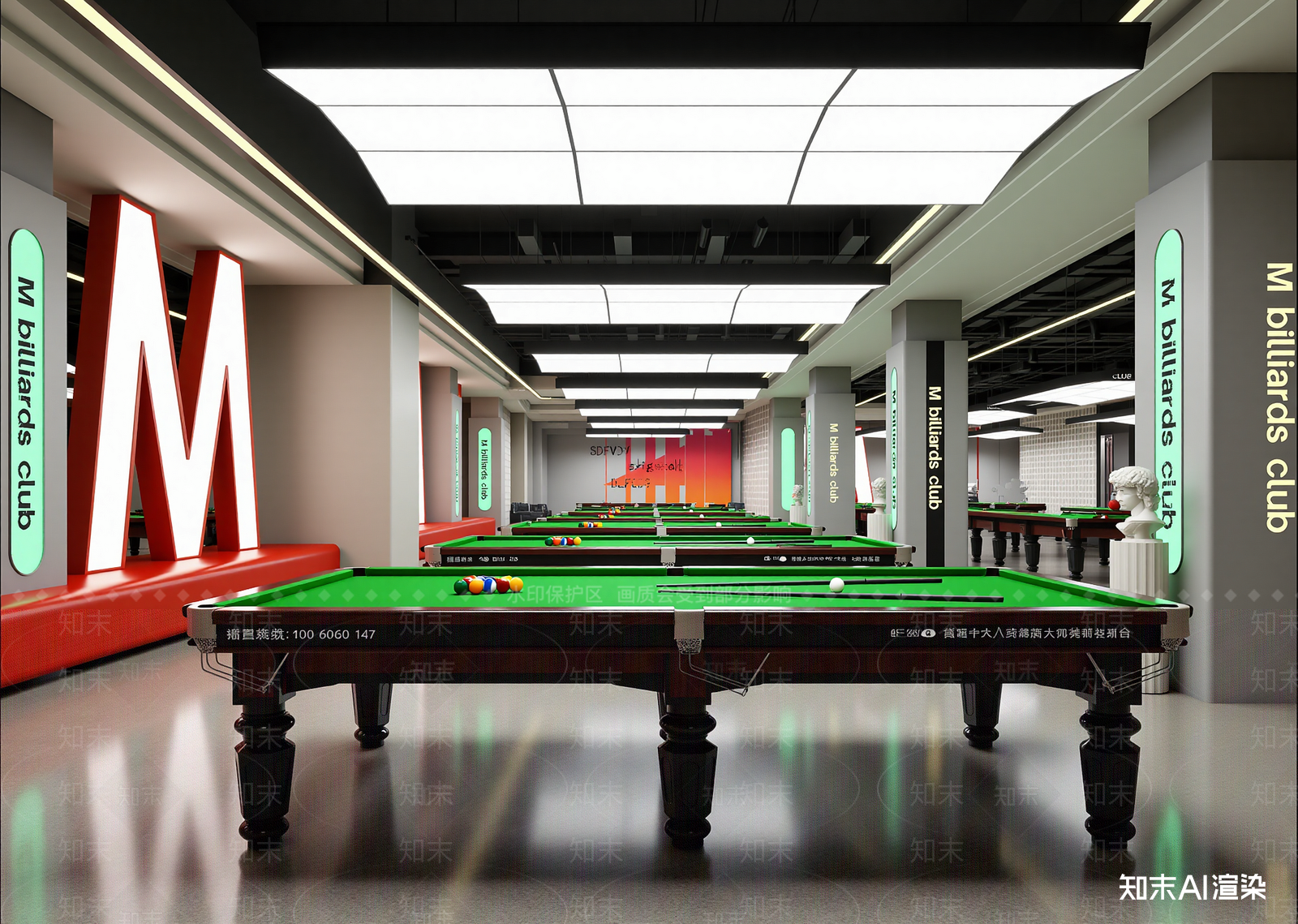 现代台球室3D模型下载【ID:1215164187】