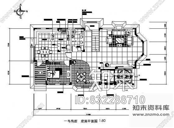 图块/节点三层别墅平面布置图cad施工图下载【ID:832288710】