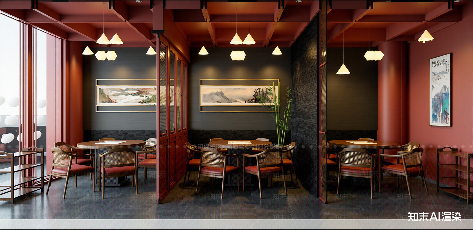新中式火锅店SU模型下载【ID:1216008860】