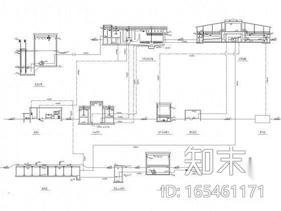 [江西]20万吨自来水厂工艺图纸设计（附58页设计方案）cad施工图下载【ID:165461171】