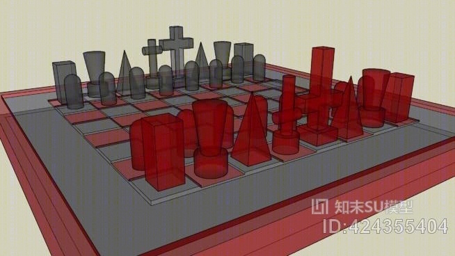 卢载旭和杰娃的棋盘套装SU模型下载【ID:424355404】