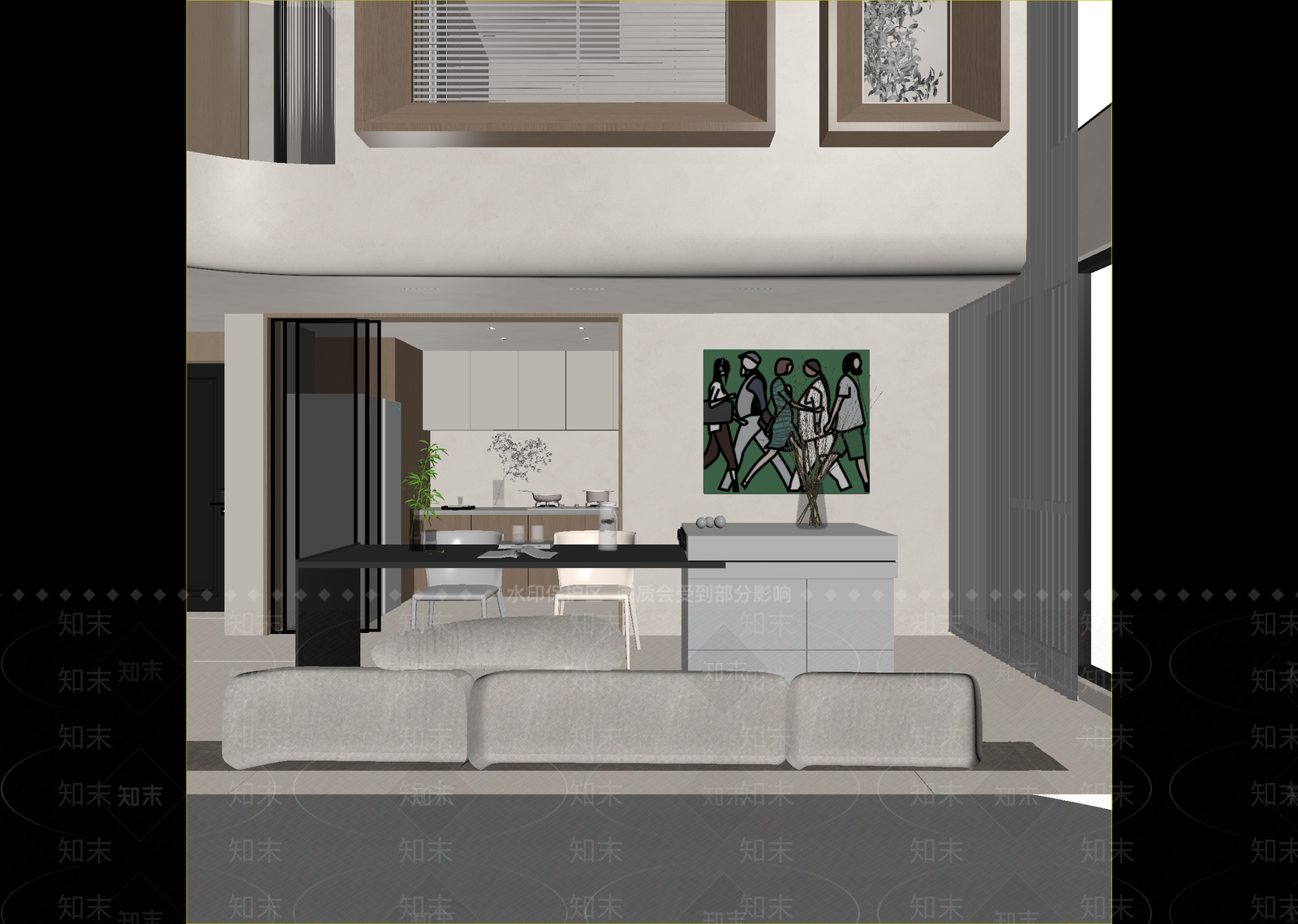 侘寂客餐厅3D模型下载【ID:1215128160】