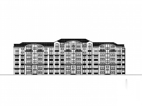 某六层欧式住宅楼建筑方案图（顶层复式）cad施工图下载【ID:167627160】