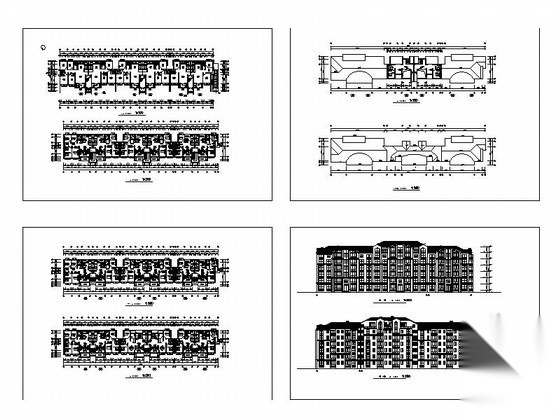 某六层欧式住宅楼建筑方案图（顶层复式）cad施工图下载【ID:167627160】