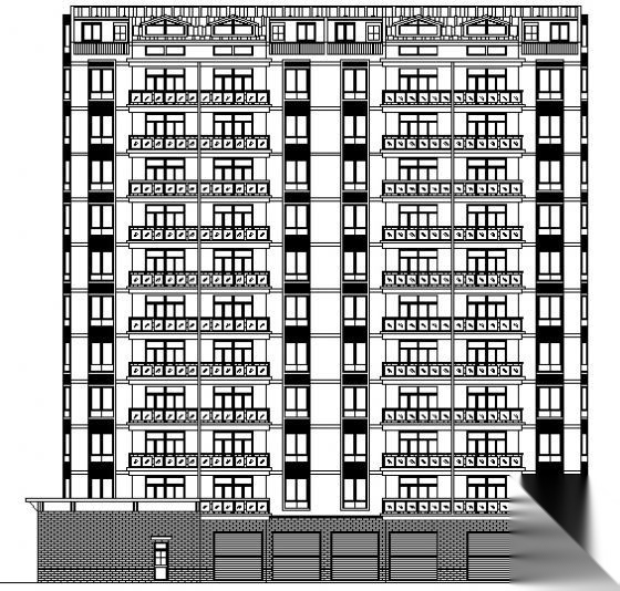 某十一层住宅楼建筑施工图cad施工图下载【ID:149851177】