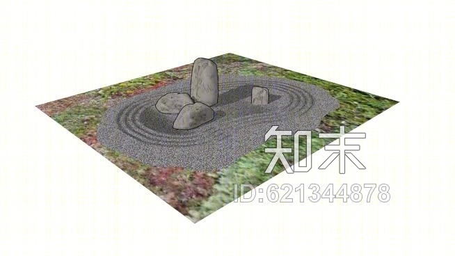 日本砂砾园SU模型下载【ID:621344878】