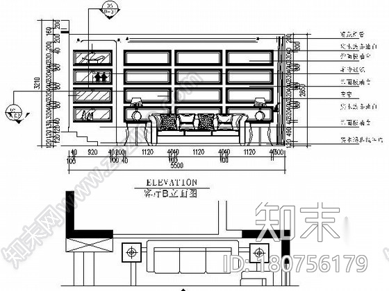 150㎡简欧四居样板房施工图（含效果）cad施工图下载【ID:180756179】