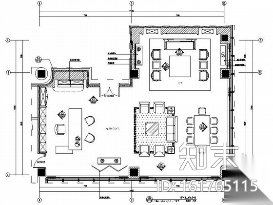 [江苏]某董事长办公室装修图施工图下载【ID:161765115】