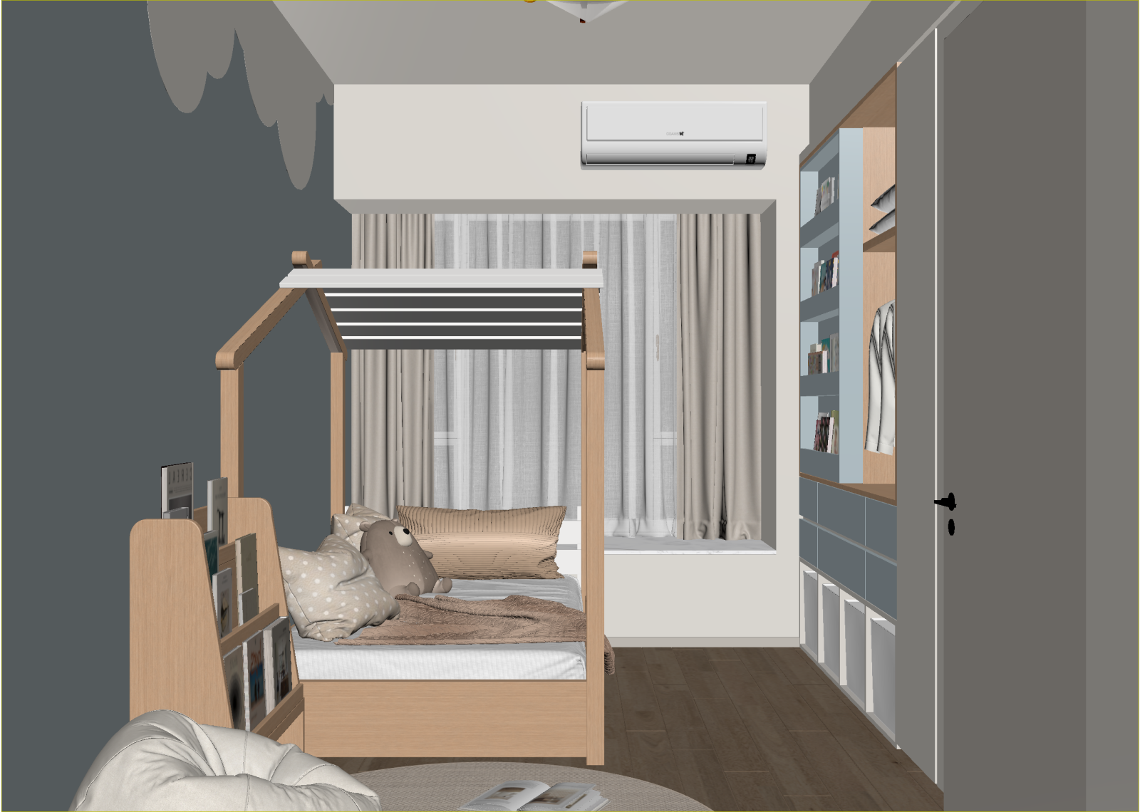 现代通用儿童房3D模型下载【ID:1214656540】
