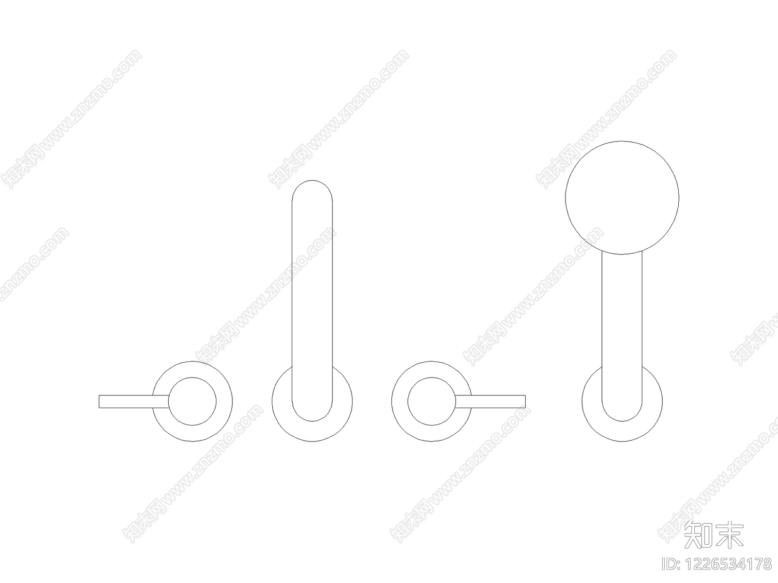 现代开关插座CAD图纸