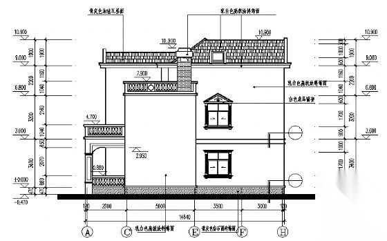 某三层私人别墅建筑施工图cad施工图下载【ID:149918133】