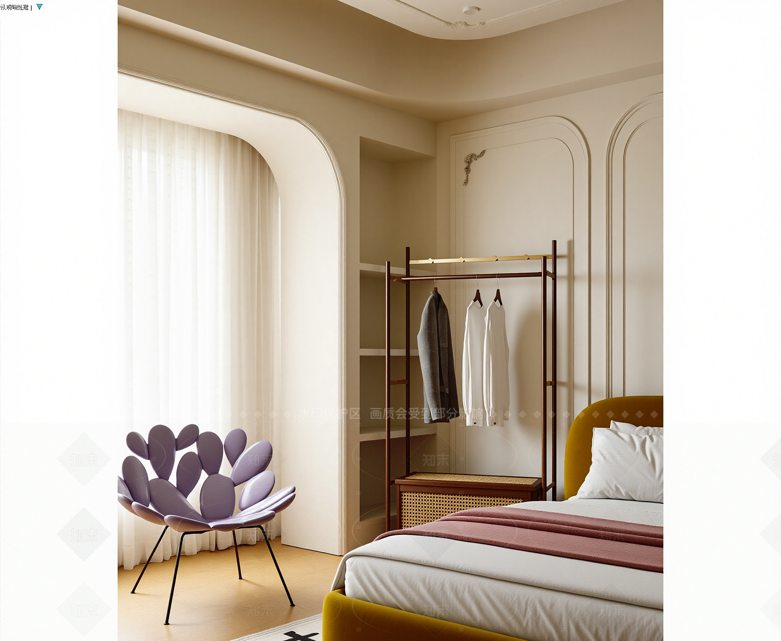 美式酒店客房3D模型下载【ID:1214997692】