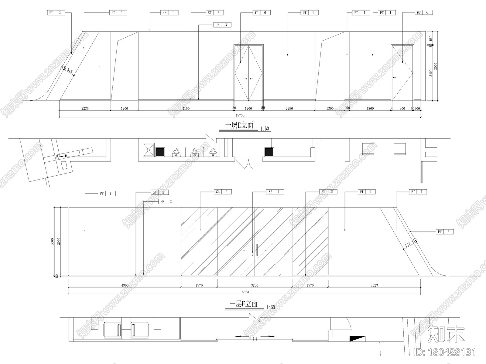 4000㎡奥迪汽车展厅4S店室内装修设计施工图施工图下载【ID:180428131】