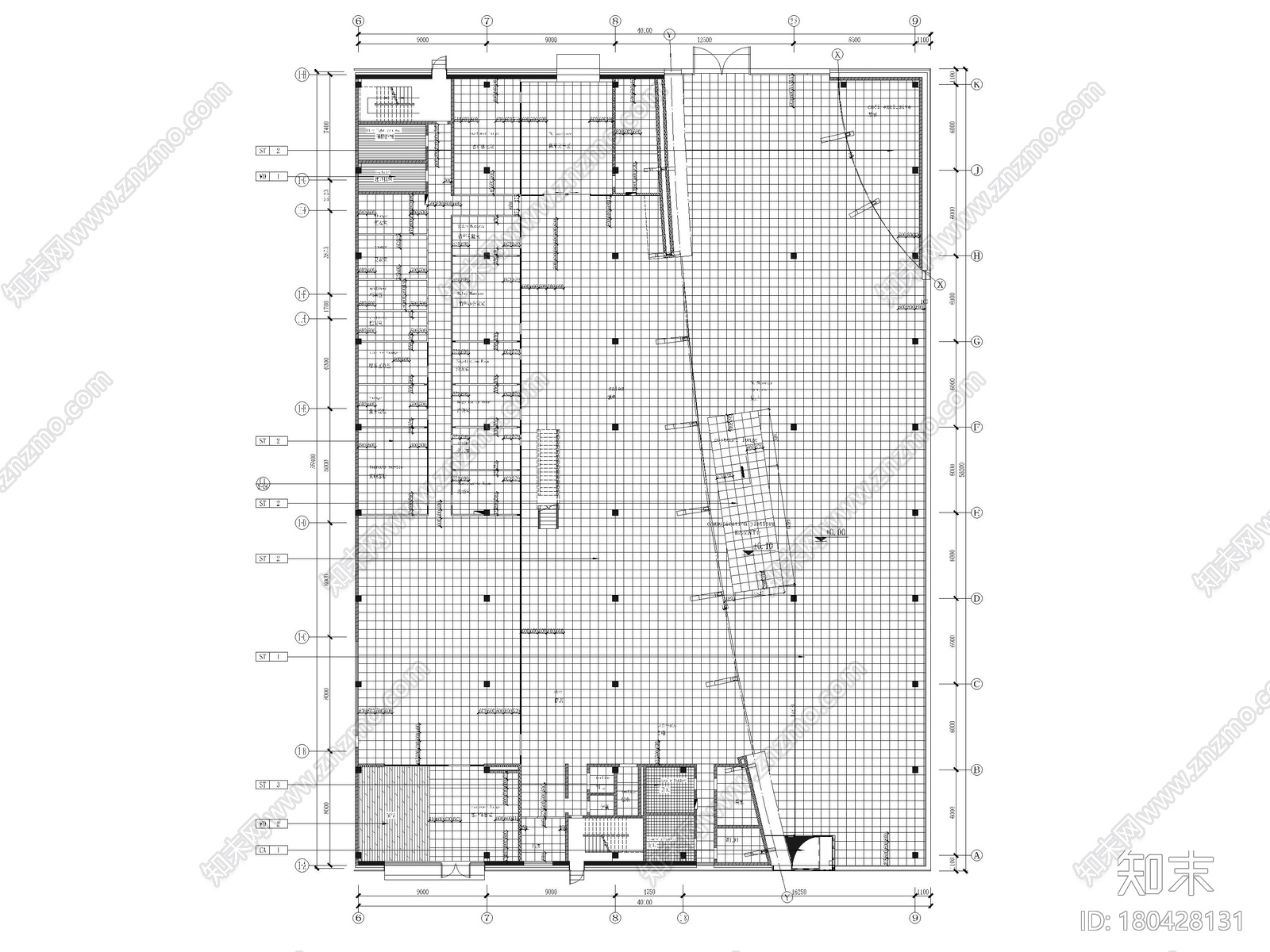 4000㎡奥迪汽车展厅4S店室内装修设计施工图施工图下载【ID:180428131】