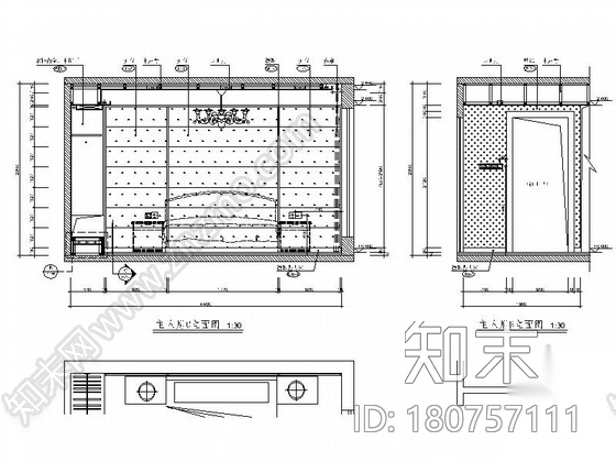 [深圳]黑白色调炫酷样板房施工图（含效果图）cad施工图下载【ID:180757111】