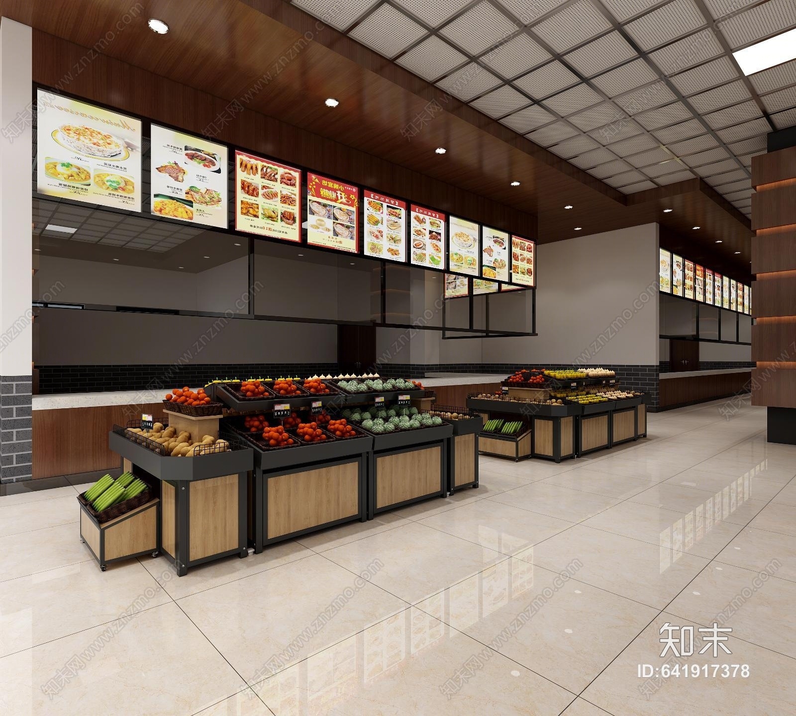 现代水果摊3D模型下载【ID:641917378】