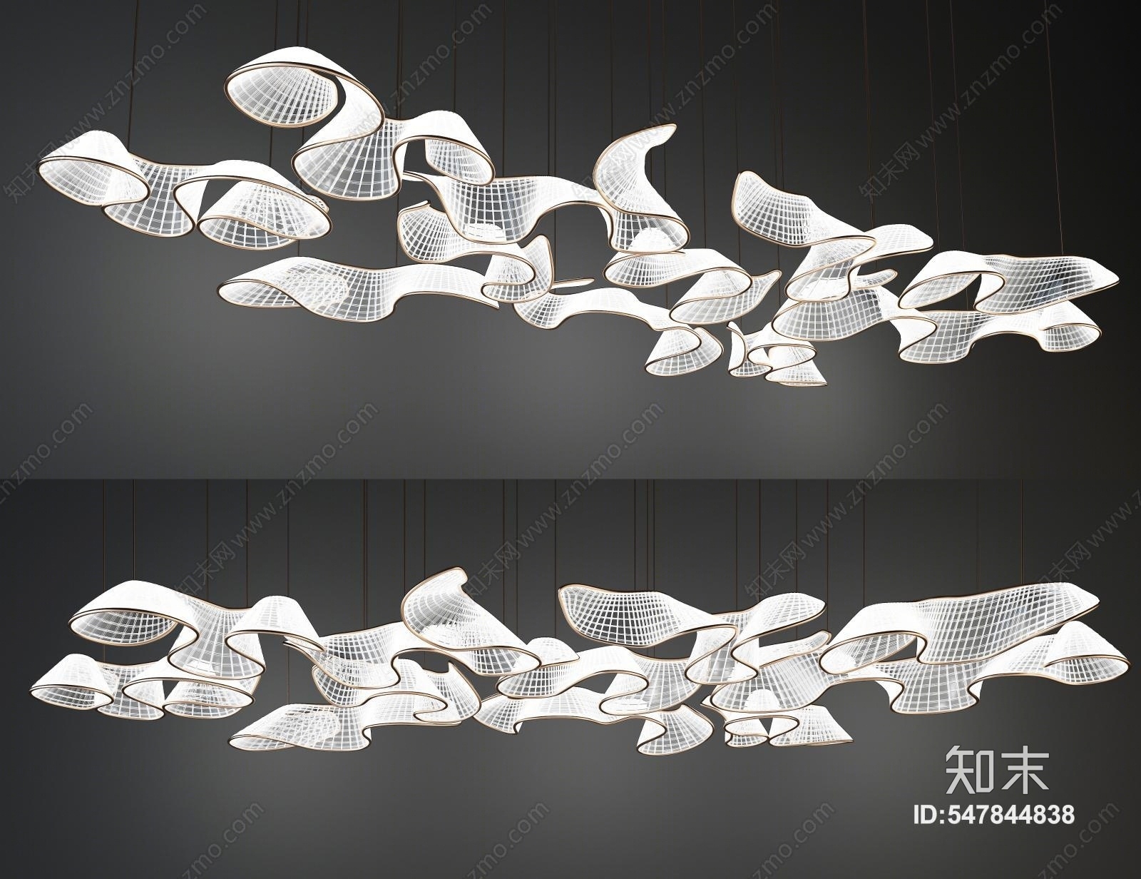 现代吊灯3D模型下载【ID:547844838】