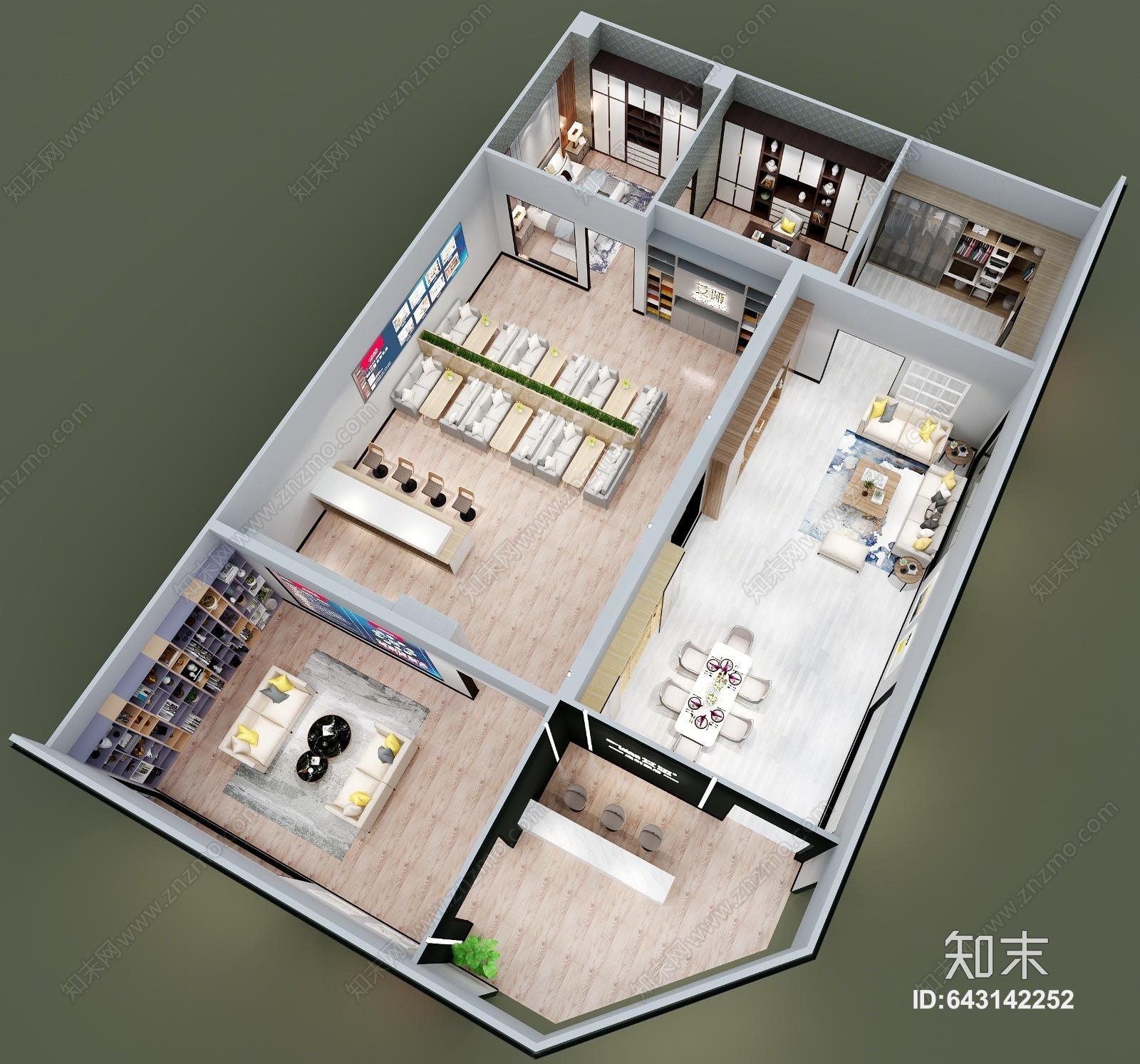 现代家具店3D模型下载【ID:643142252】