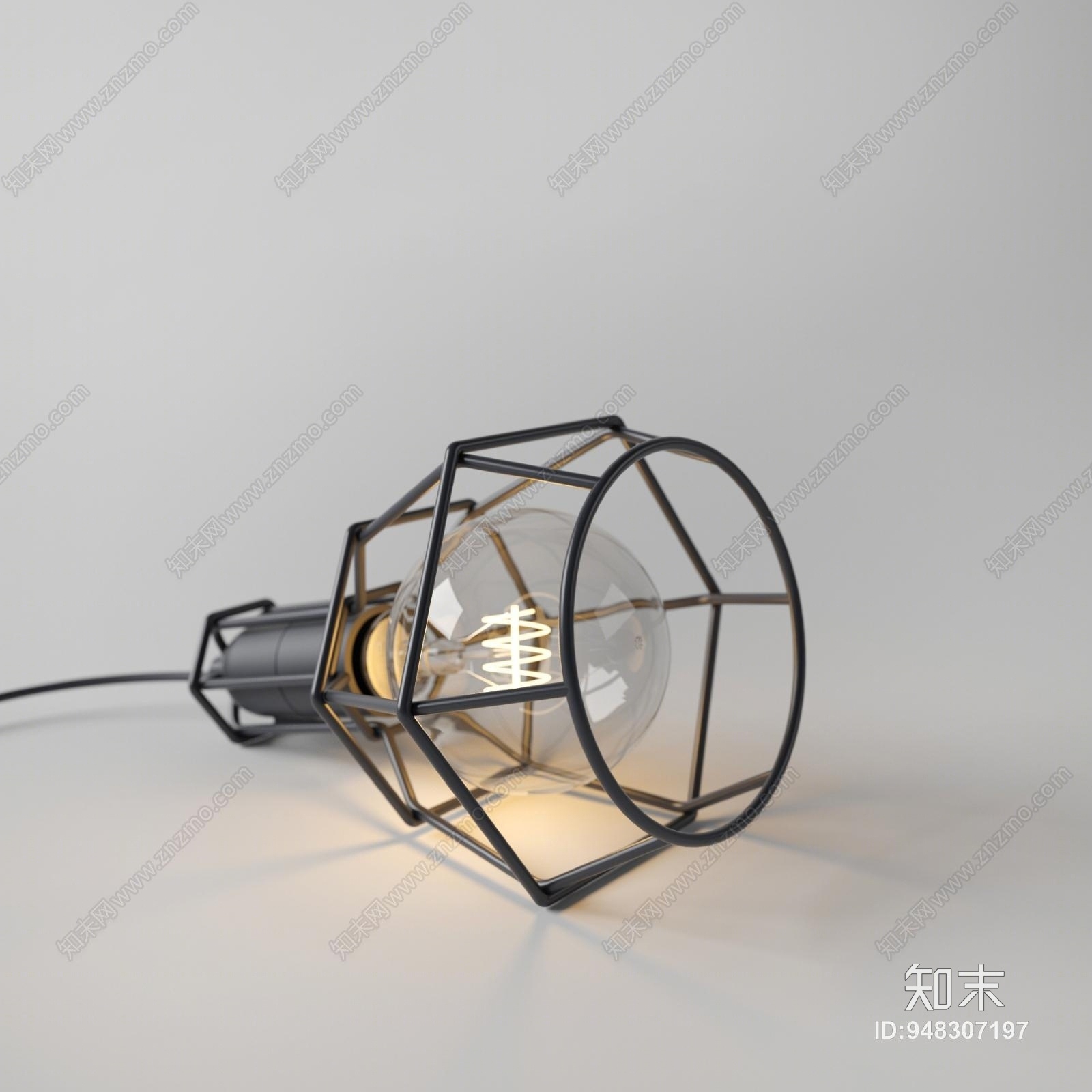 工业风复古白炽灯3D模型下载【ID:948307197】