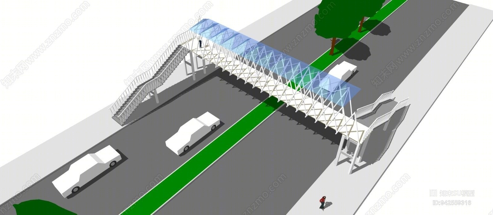 现代天桥SU模型下载【ID:942559316】