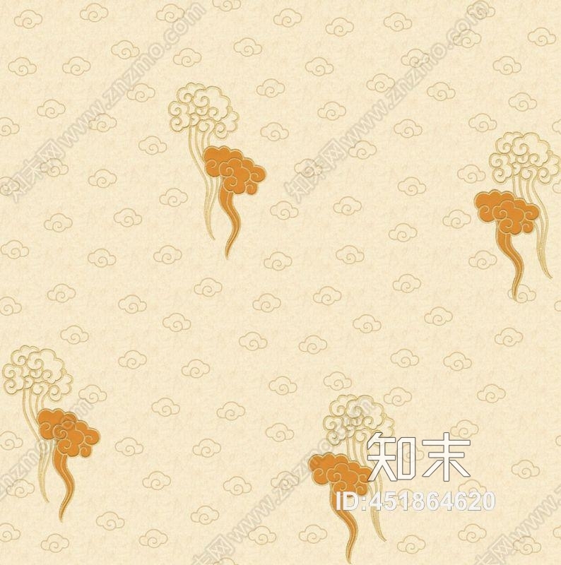 新中式祥云墙纸贴图下载【ID:451864620】