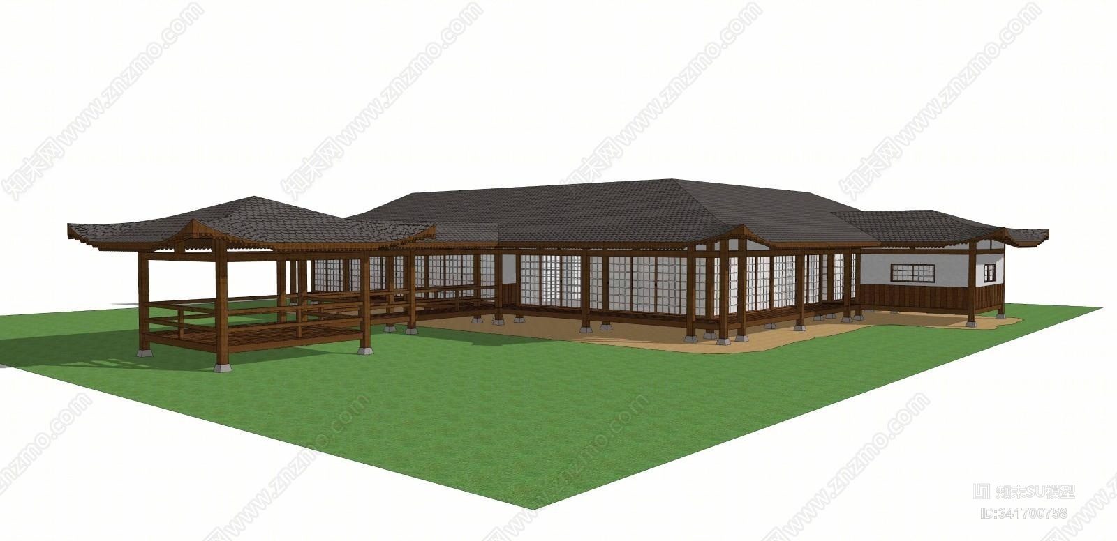 日本传统建筑SU模型下载【ID:341700758】