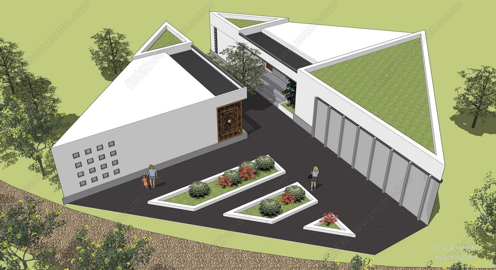 现代公共卫生间SU模型下载【ID:649302719】