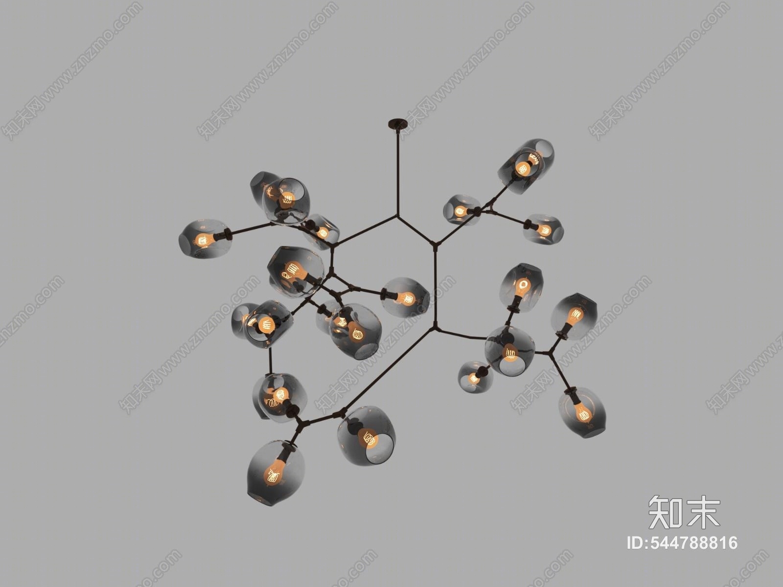 现代玻璃吊灯3D模型下载【ID:544788816】