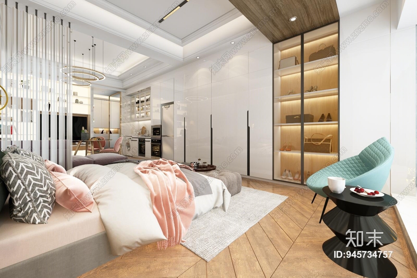 现代轻奢单身公寓3D模型下载【ID:945734757】