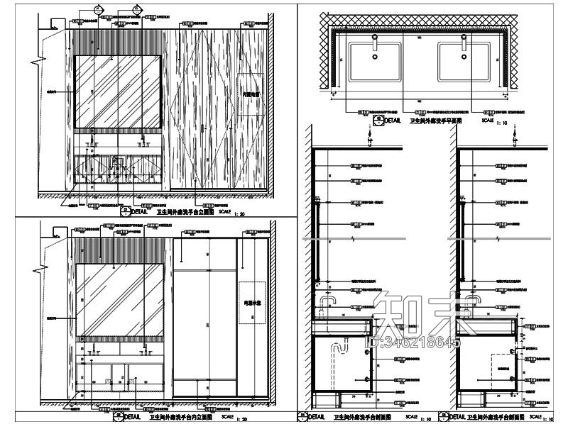 公司卫生间外廊洗手台大样图施工图下载【ID:346218645】