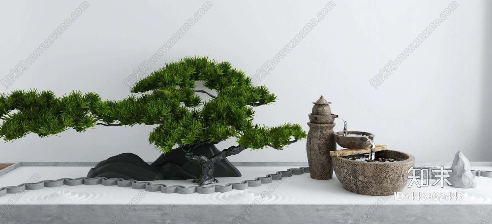 新中式景观小品3D模型下载【ID:448932446】