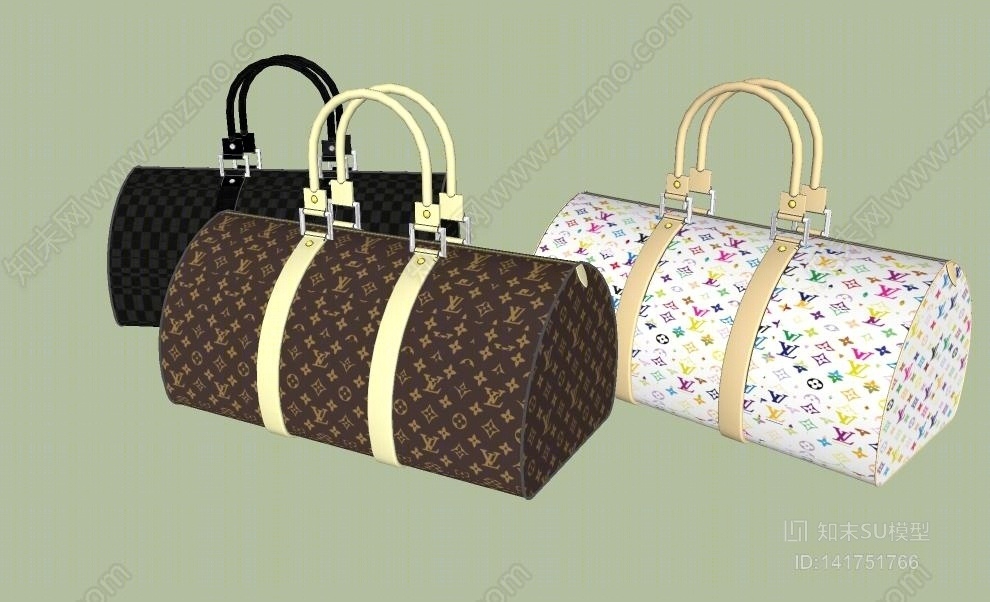 LV女士手提包SU模型下载【ID:141751766】
