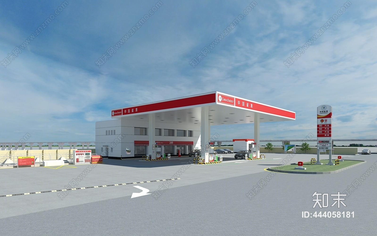 现代加油站3D模型下载【ID:444058181】