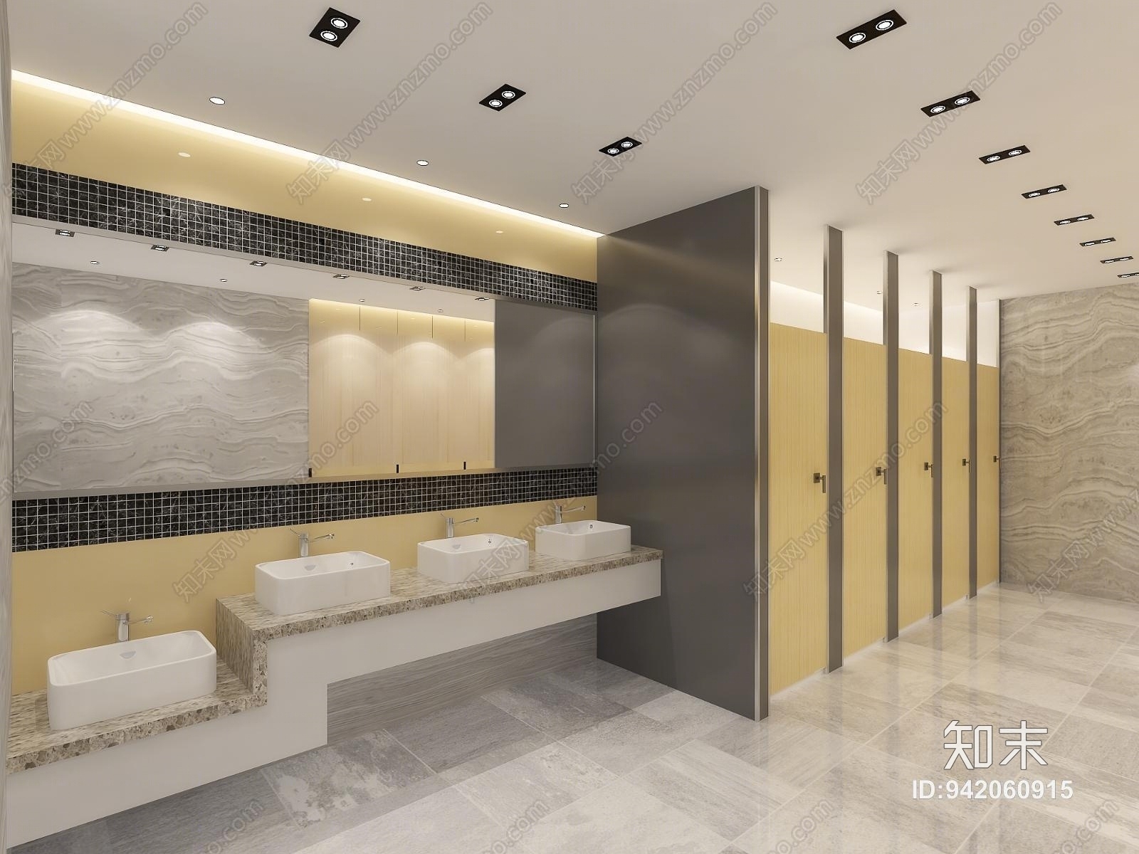 北欧商场卫生间3D模型下载【ID:942060915】