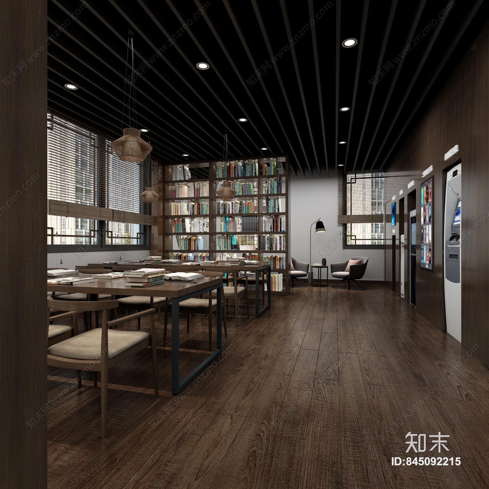 现代图书馆3D模型下载【ID:845092215】