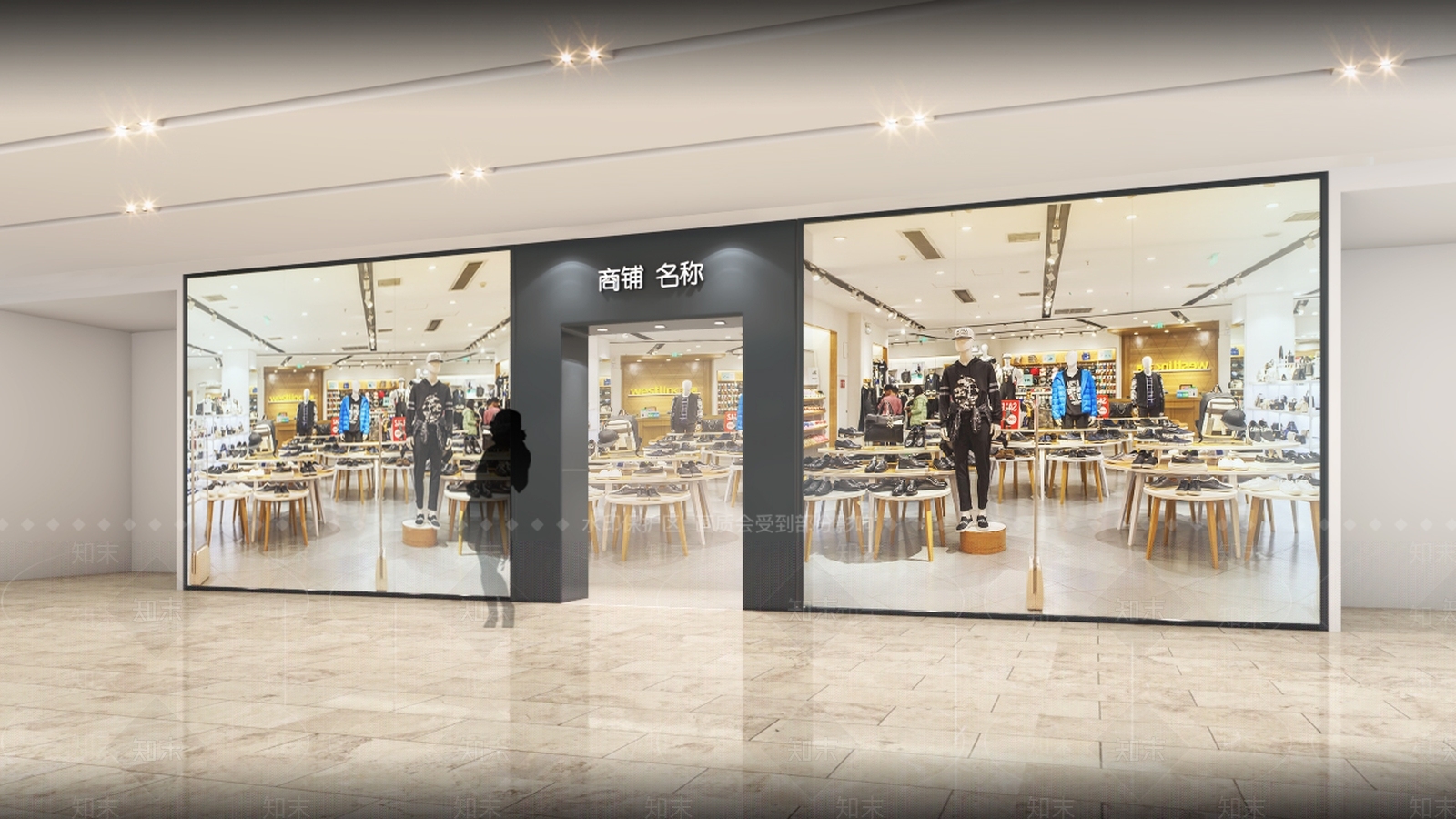 现代商铺标准段SU模型下载【ID:433962795】