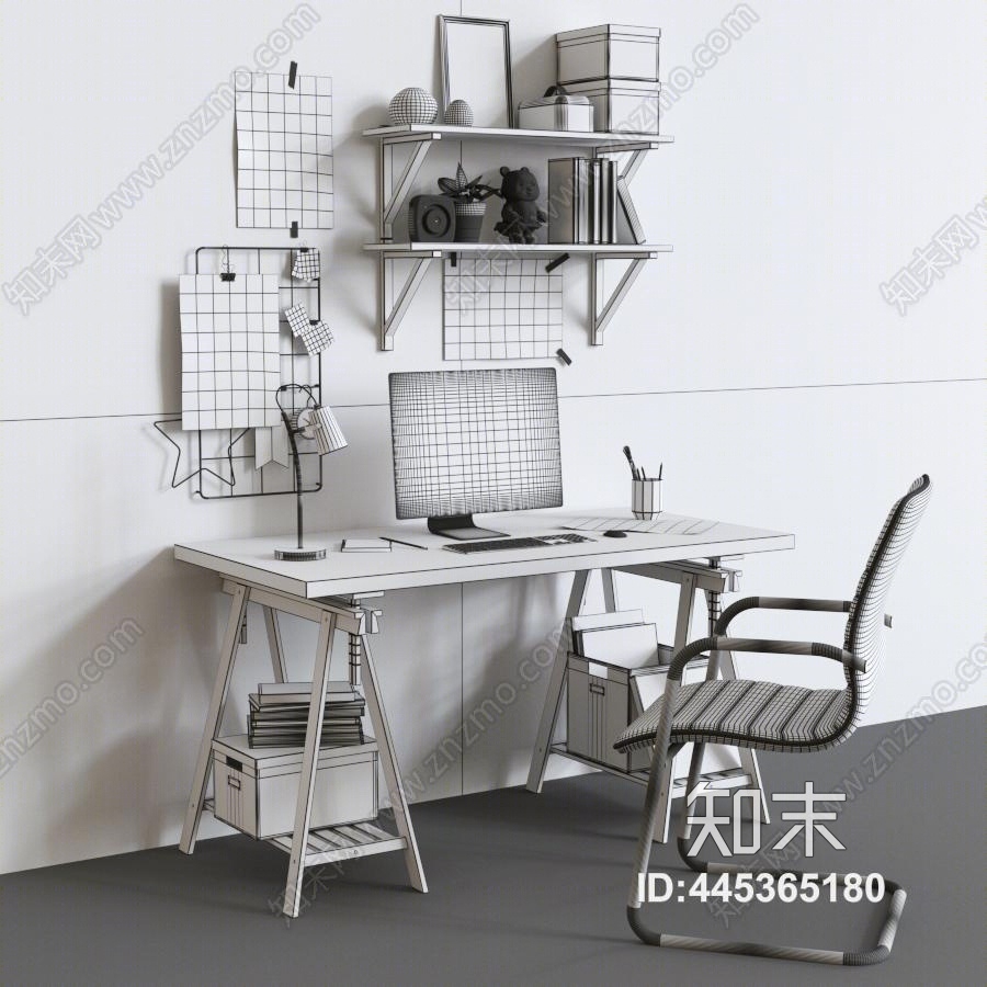 现代办公家具3D模型下载【ID:445365180】