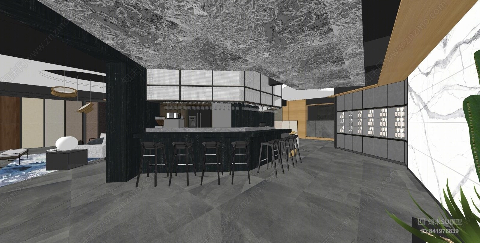 现代轻奢陶瓷展厅SU模型下载【ID:841976839】