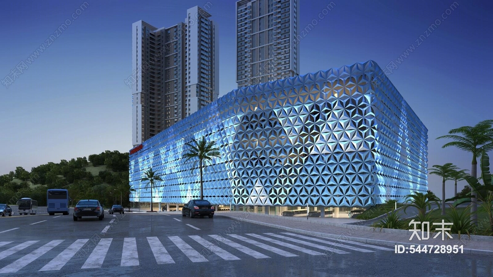 现代异形立体停车场3D模型下载【ID:544728951】