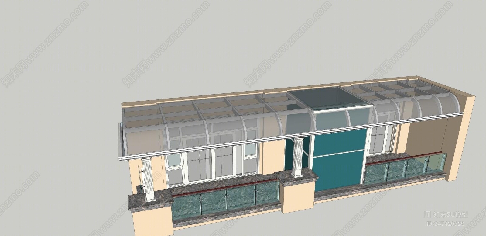 现代阳光房SU模型下载【ID:247129329】