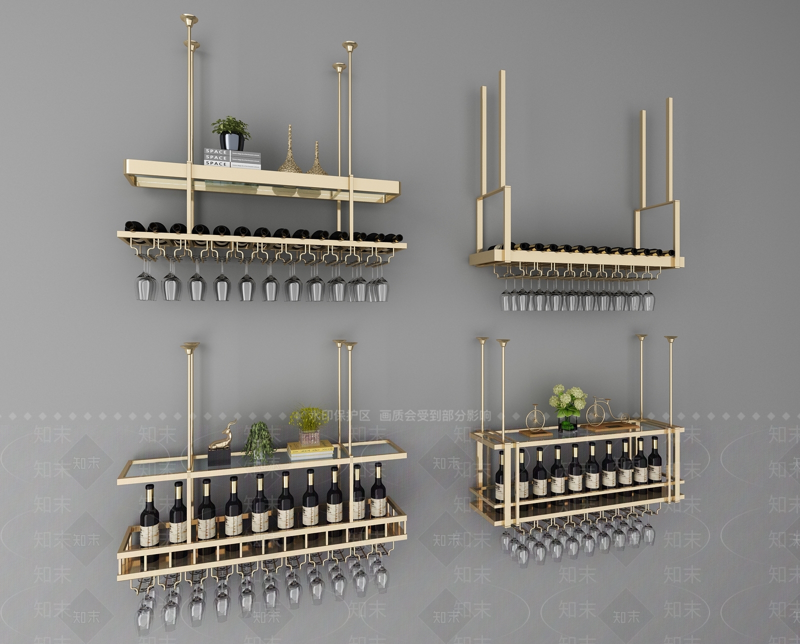 现代金属酒架3D模型下载【ID:833725851】