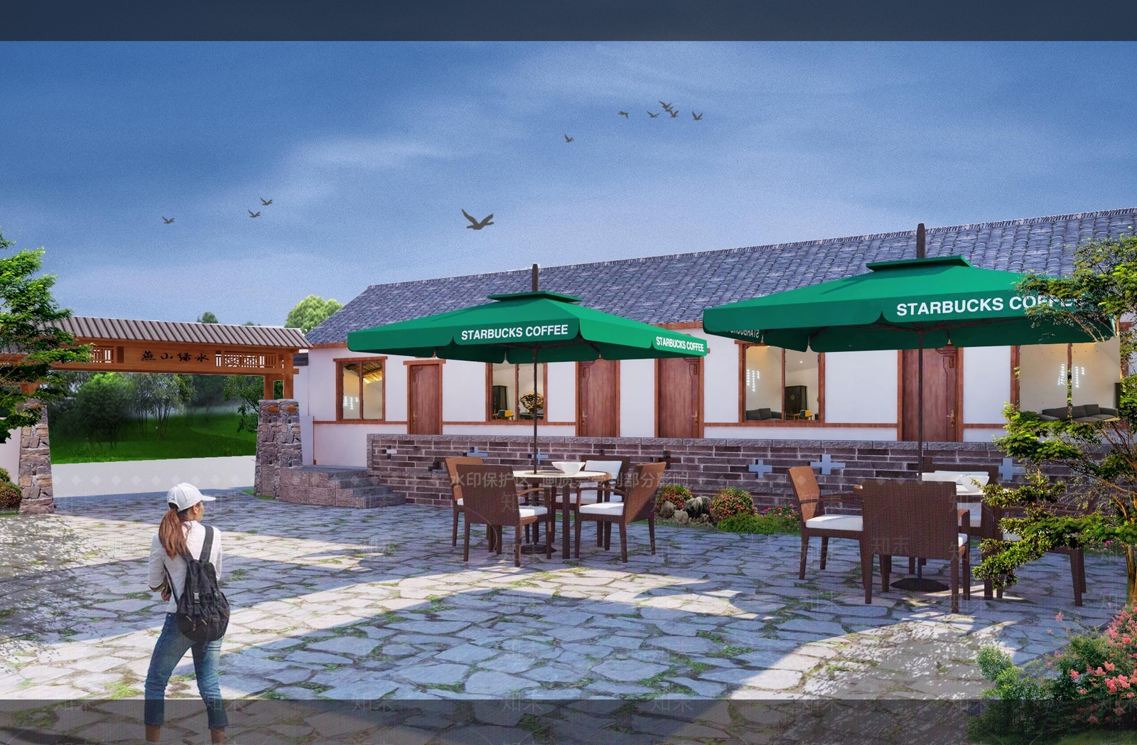 中式民宿SU模型下载【ID:834911603】