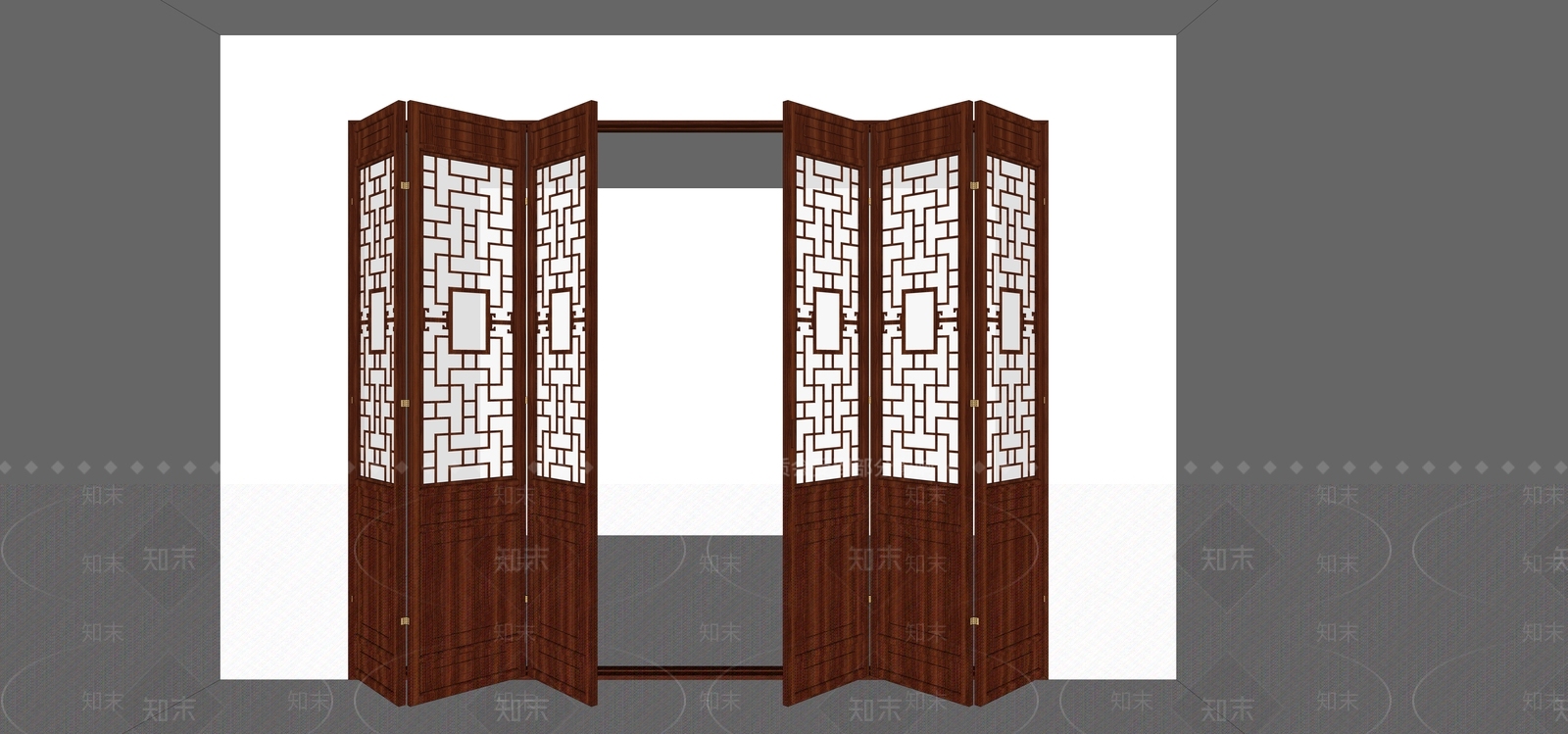 中式折叠门（原创）SU模型下载【ID:434492727】