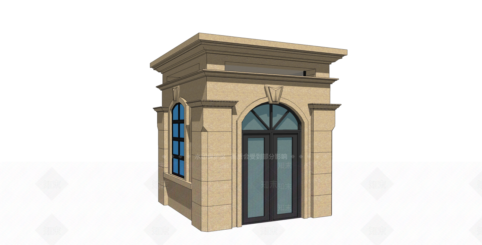 欧式门卫房SU模型下载【ID:932697103】