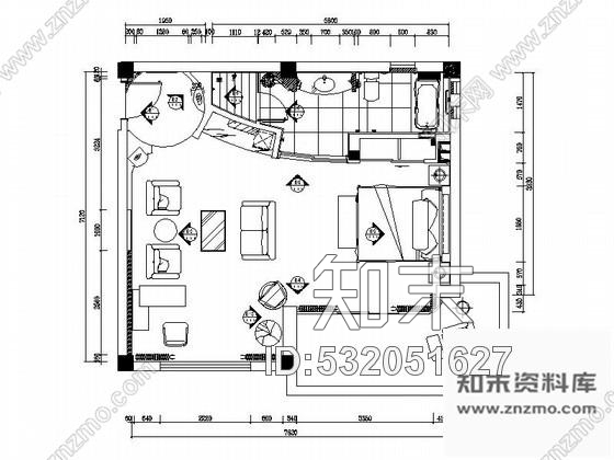 施工图现代时尚家庭套房装修图cad施工图下载【ID:532051627】